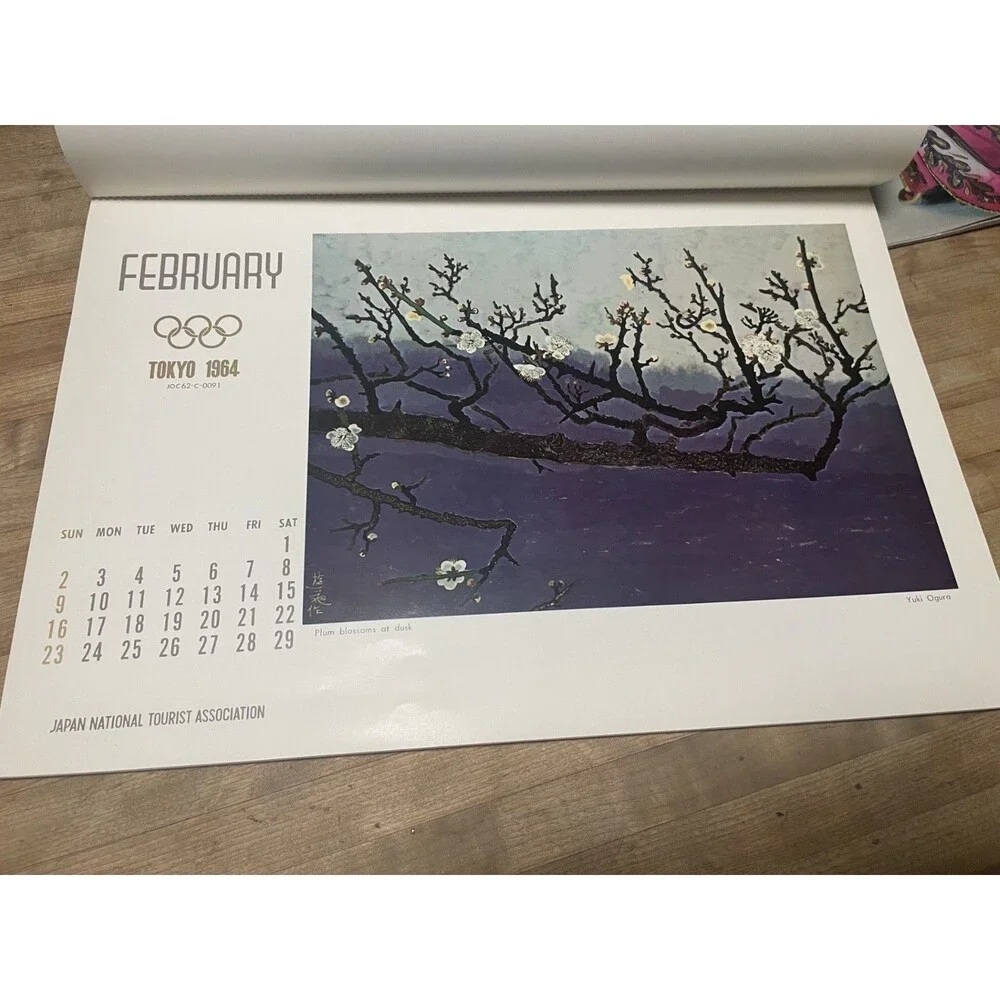 1964 Japan Olympics tourism art calendar Mitsumura Printing Co.